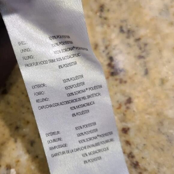 Calvin Klein Puffer Coat Womens‎ L Hooded Faux Fur Trim Quilted Winter Warm New - Picture 9 of 14